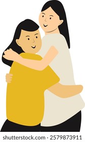 Happy Friendship Day Character with Simple Cartoon Design and Shape. Two People Always Together. Vector Illustration.