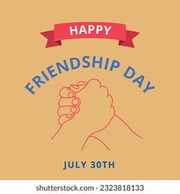 Happy Friendship Day clip art handshake vector for celebration friendship day.