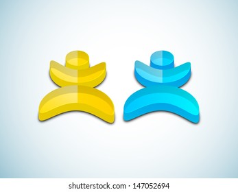 Happy Friendship Day concept with happy friends icon.
