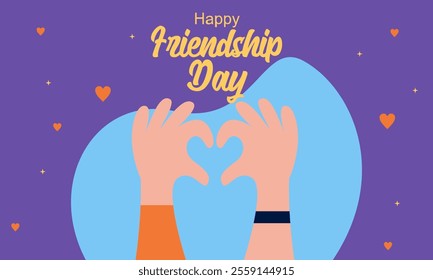 Happy Friendship Day Concept Vector Illustration. Flat Modern Design for Web Page, Banner, Presentation etc.