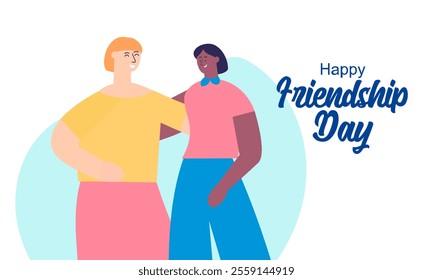 Happy Friendship Day Concept Vector Illustration. Flat Modern Design for Web Page, Banner, Presentation etc.