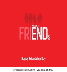Happy friendship day conceptual creative text vector design with friends.