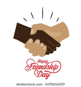 Happy Friendship Day, Creative concept. Happy Friendship day vector illustration with text and love elements for celebrating friendship day. Friendship day typography greeting card creative ideas