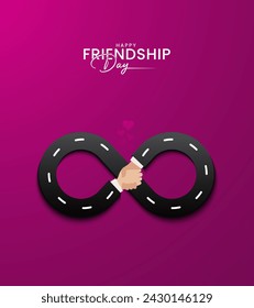 Happy Friendship Day, Friendship day creative design for social media banners, posters, 3D Illustration