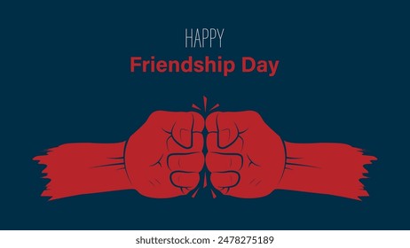 Happy Friendship Day design. Fist bump vector illustration