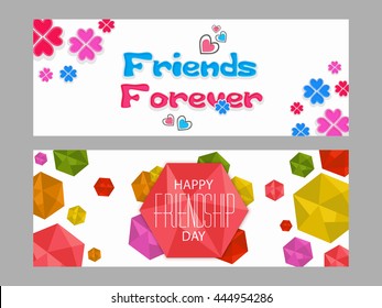 Happy Friendship Day Design Headers set