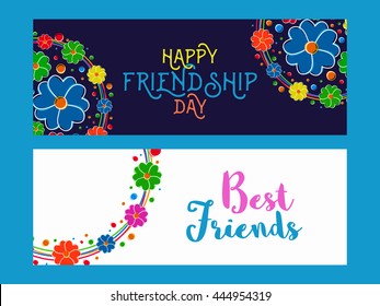 Happy Friendship Day Design Headers set