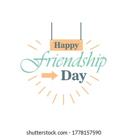 Happy friendship day detailed style icon design of friendship love and support theme Vector illustration