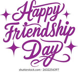 Happy friendship day elegant calligraphy design vector art illustration