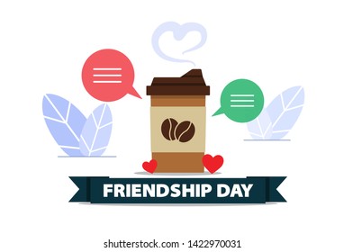 happy friendship day flat creative illustration vector of graphic , small people in friendship day flat illustration vector , vector friendship day flat illustration for banner website landing page