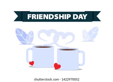 happy friendship day flat creative illustration vector of graphic , small people in friendship day flat illustration vector , vector friendship day flat illustration for banner website landing page