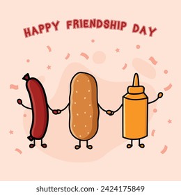 Happy Friendship Day Flat Illustration	