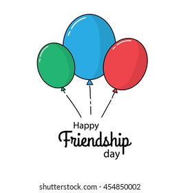 Happy friendship day. Flat line design of happy friendship day. Balloon.Vector