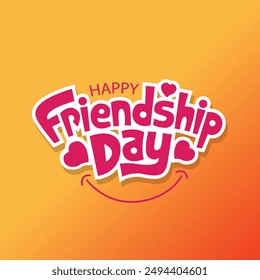 Happy Friendship Day Font with Background
