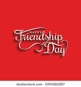Happy Friendship Day Font with Red Background