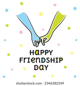 Happy Friendship Day, friends promise, support, love illustration poster, vector