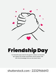 Happy Friendship Day, Girlfriend, boyfriend, background concept, Vector illustration, vector, greeting card, social media post, banner, poster, flyer, typography design