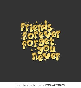 happy friendship day gold typography