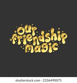 happy friendship day gold typography