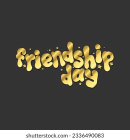 happy friendship day gold typography