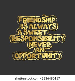 happy friendship day gold typography