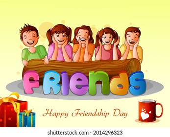 Happy Friendship Day greeting background template for banner design .Vector illustration