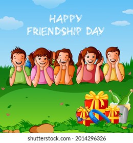Happy Friendship Day greeting background template for banner design .Vector illustration