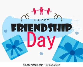 Happy Friendship Day, Greeting Card based Design Template.