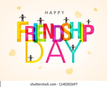 Happy Friendship Day, Greeting Card based Design Template.