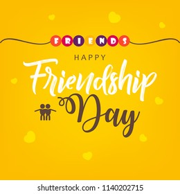 Happy Friendship Day, Greeting Card based Design Template.