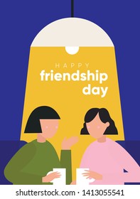 Happy friendship day greeting card for special event celebration