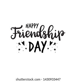 Happy Friendship day greeting card with lettering