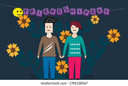 Happy friendship day greeting card