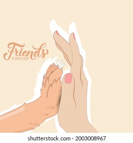 Happy friendship day greeting card with diverse friends