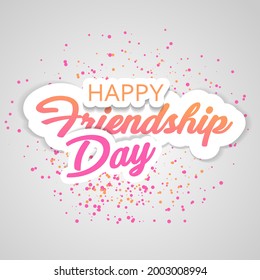 Happy friendship day greeting card with diverse friends