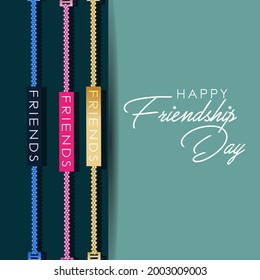 Happy friendship day greeting card with diverse friends