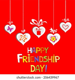Happy Friendship Day.  Greeting card. Vector Illustration 