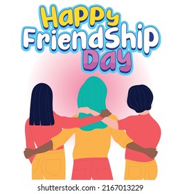 Happy friendship day greeting card. Celebrating friendship day concept, Happy Friendship day vector typographic.