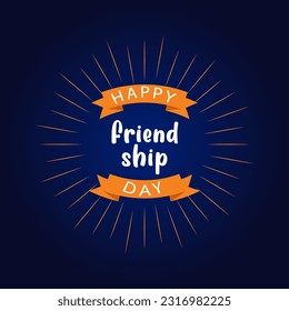 Happy Friendship Day Greeting Card Design. Friendship day typography greeting card creative idea with colorful background.