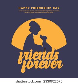 Happy friendship day greeting card social media post banner, friends, group, dosti, mitrata diwas celebration