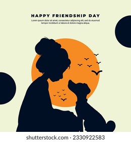 Happy friendship day greeting card social media post banner, friends, group, dosti, mitrata diwas celebration