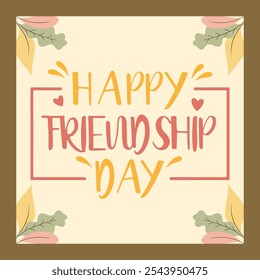 Happy Friendship Day Greeting Card Design Friendship day typography greeting card