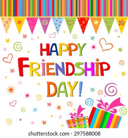 Happy Friendship Day. Greeting card. Vector Illustration 