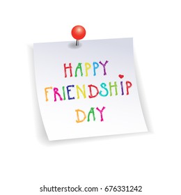 Happy Friendship Day Greeting Card Friends Holiday Banner Flat Vector Illustration