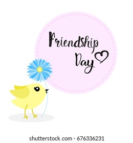 Happy Friendship Day Greeting Card Friends Holiday Banner Flat Vector Illustration