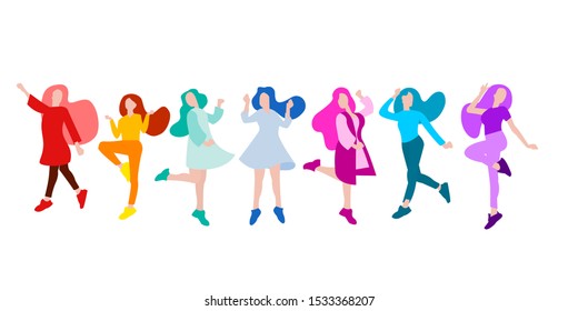 	
Happy friendship day group people celebration