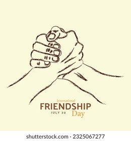 Happy friendship day with hand shake post design