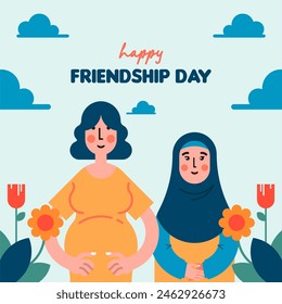 Happy friendship day illustration background. International friendship day background