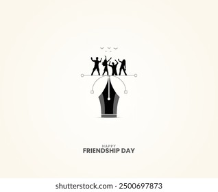 Happy Friendship Day, International Friendship Day, creative concept vector illustration.