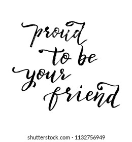 Happy Friendship Day Lettering Print Design. Friends Forever, Happy Together, Be My Friend Vector Hand Drawn Card Template.